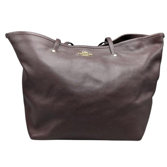 Authentic Coach Oxblood‎ Pebbled Leather Soft Tote Bag – $498 - Picture 1 of 5
